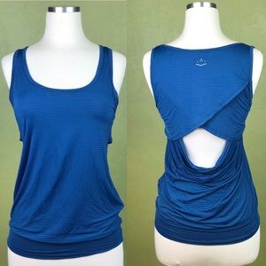 BEYOND YOGA Overlay Back Tank Striped Shirt XS